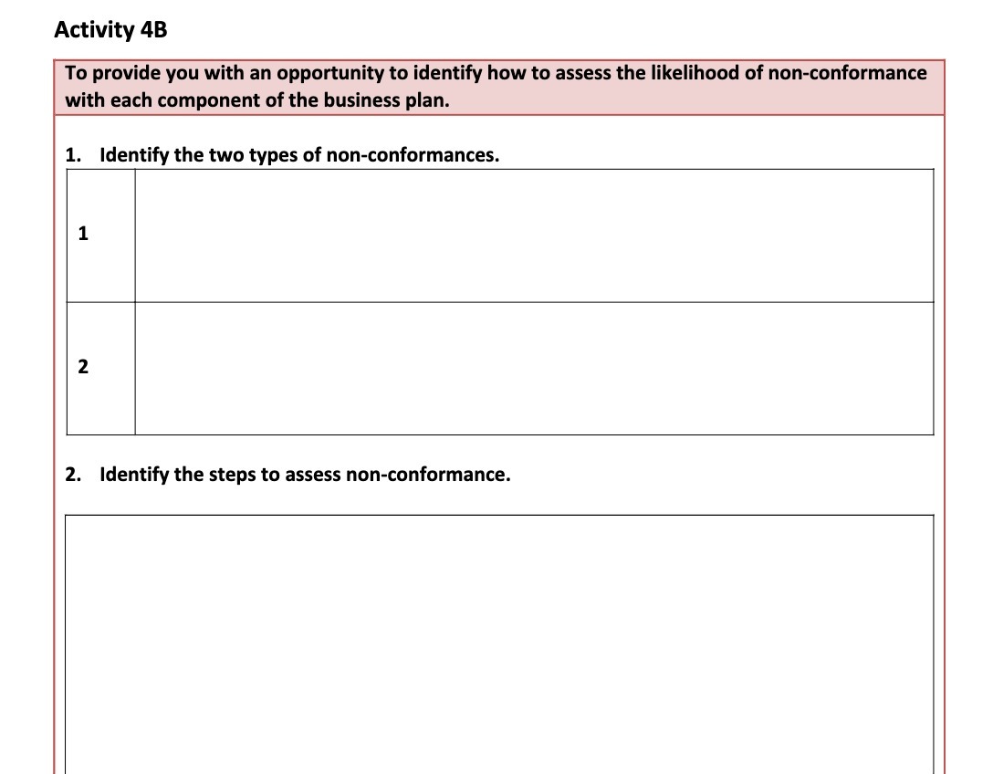Activity 43 To provide you with an opportunity to