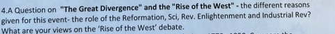 4.A Question on "The Great Divergence" and the