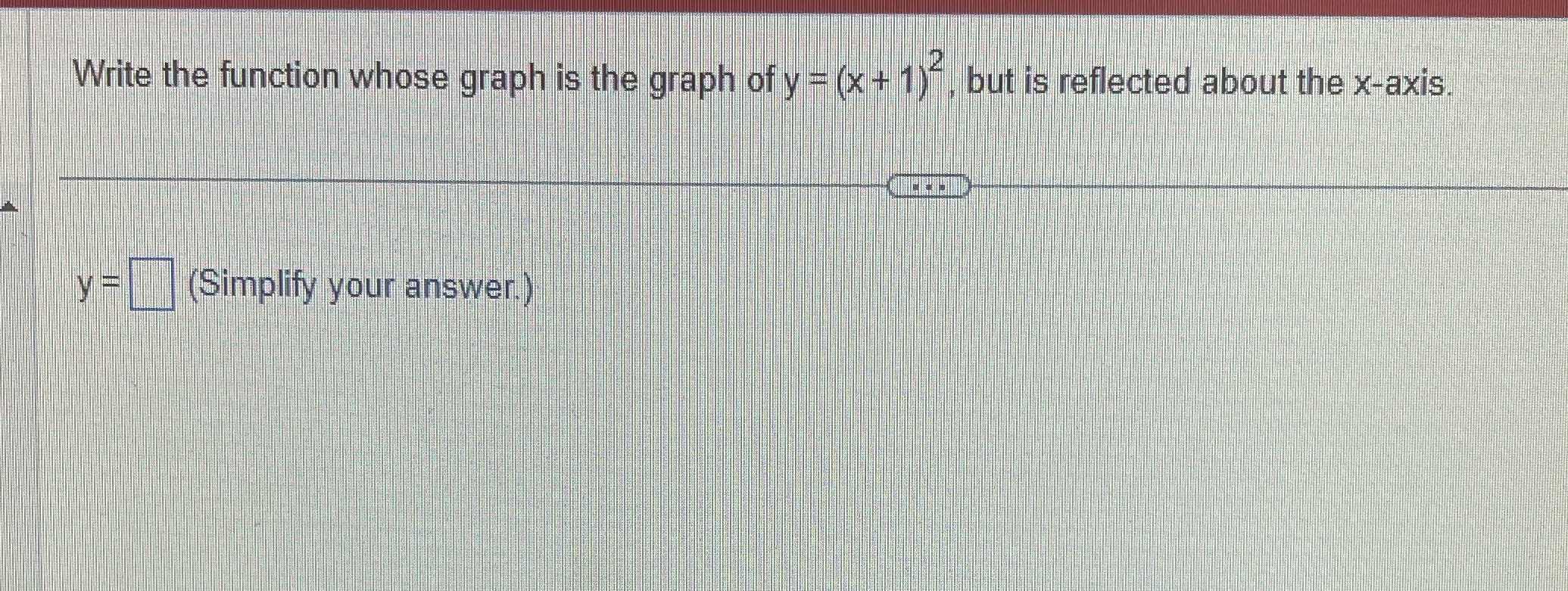 Write the function whose graph is the graph of y