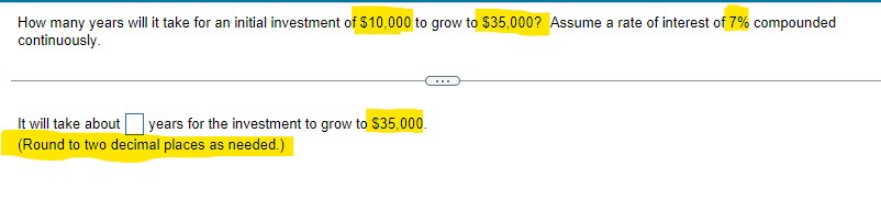 How many years will it. take for an initial
