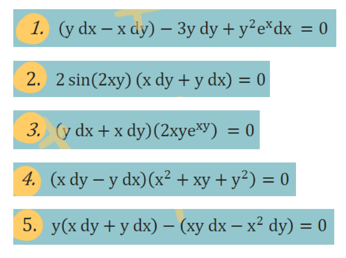 DIFFERENTIAL EQUATION: INTEGRABALE COMBINATIONS