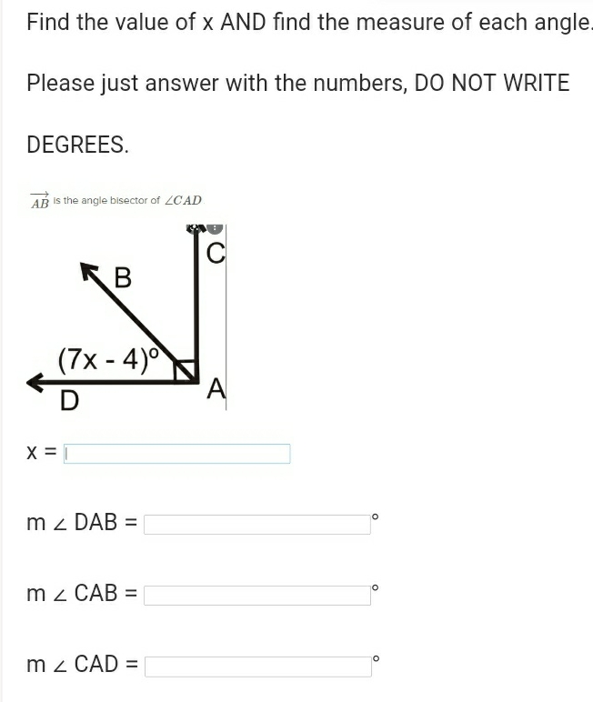 solve this please Find the value of x AND find