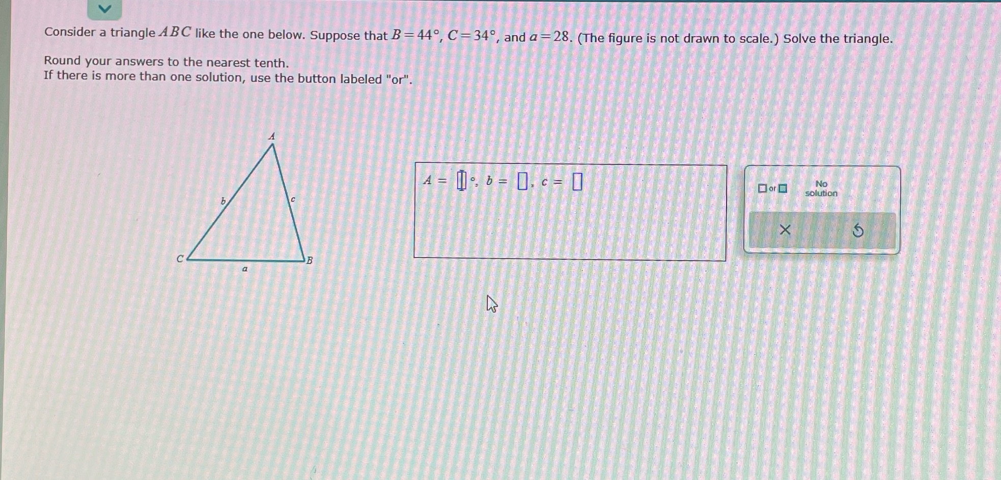 Consider a triangle ABC like the one below.