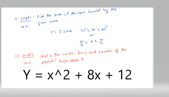 11. zopts : Find the area of the region bounded
