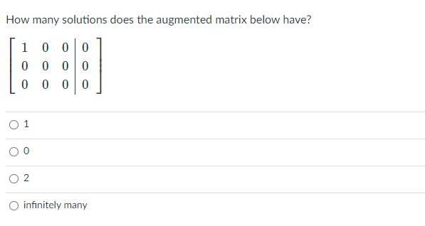 linear algebra How many solutions does the