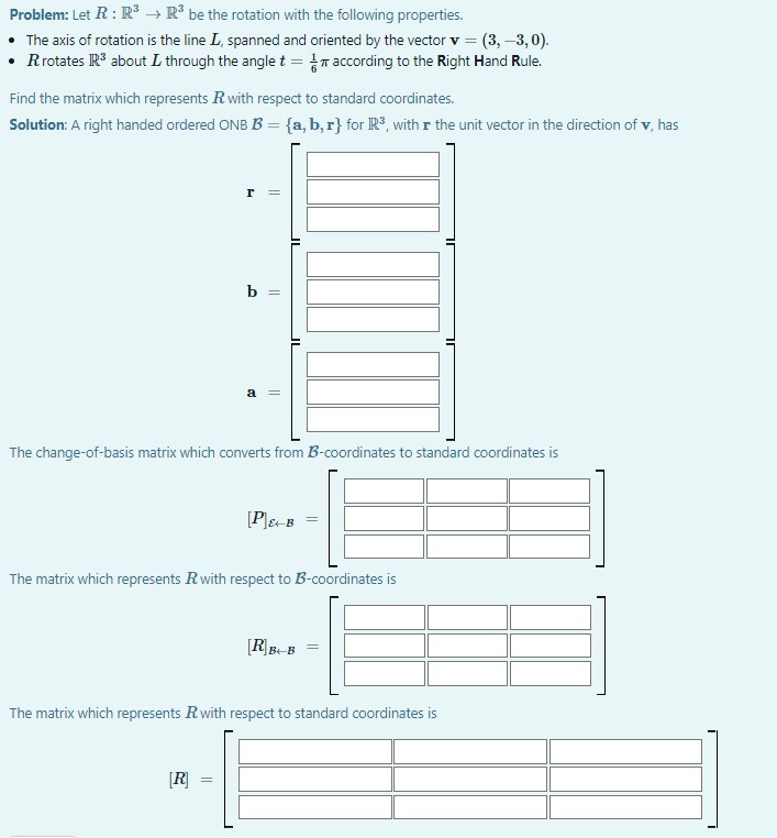Problem: Let R : I* + R" be the rotation with the