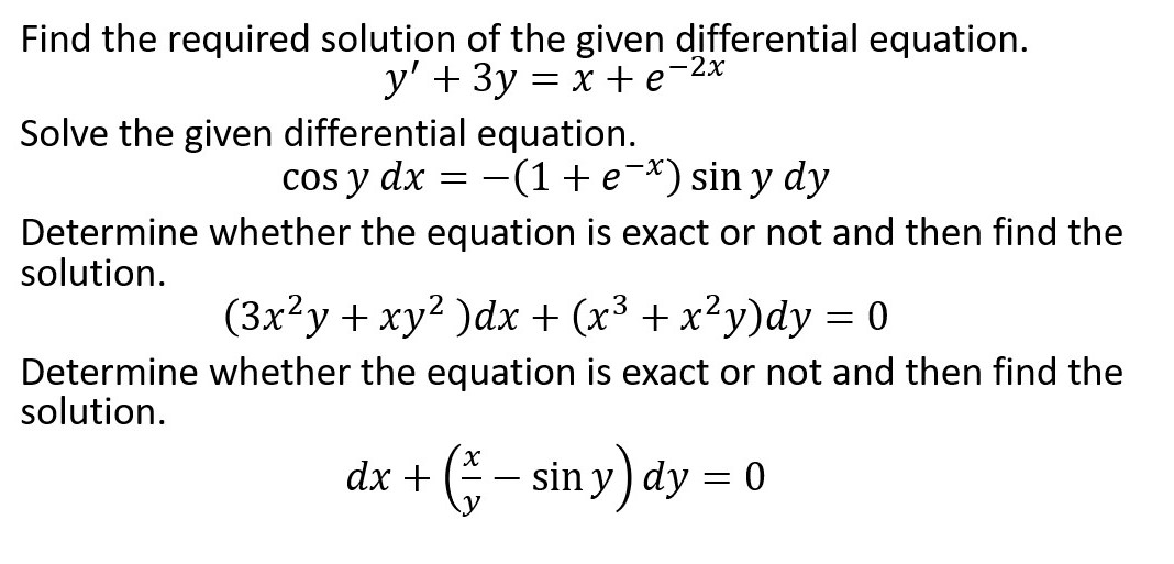 Please help Find the required solution of the