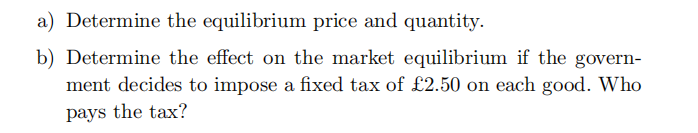 2.9. The demand and supply equations for a good
