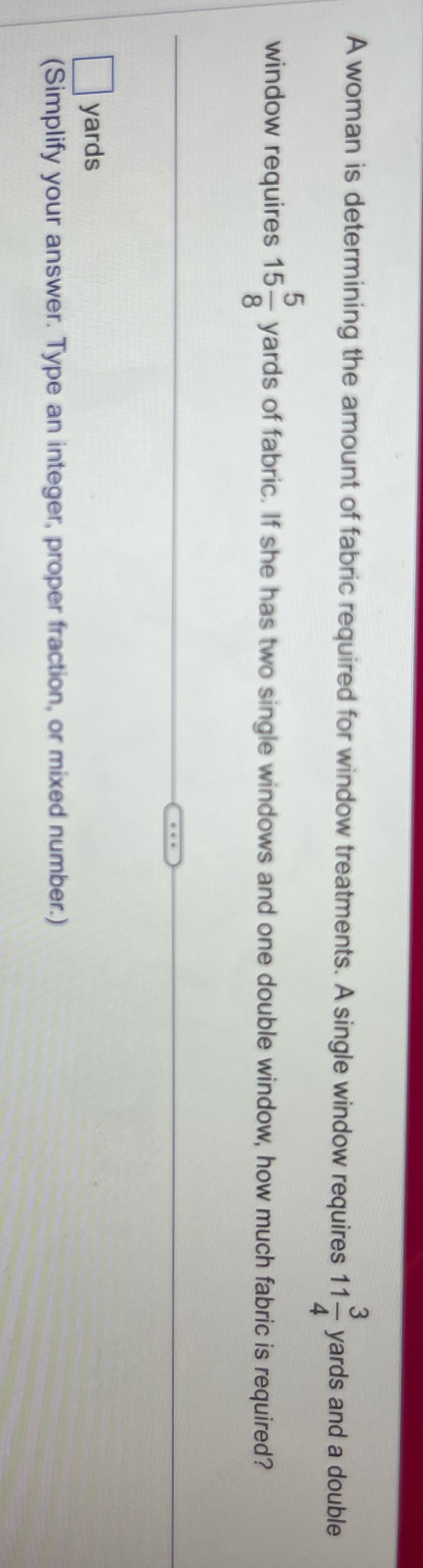 A woman is determining the amount of fabric