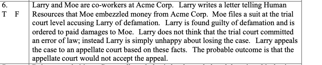 6. Larry and Moe are co-workers at Acme Corp.