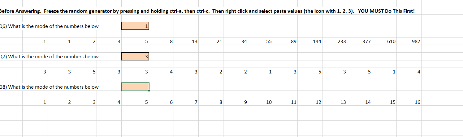 Before Answering. Freeze the random generator by