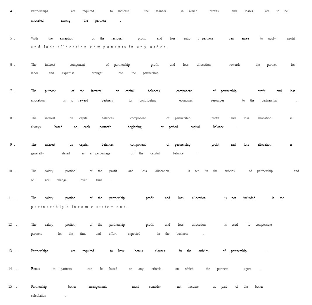 Partnerships are required to indicate the manner