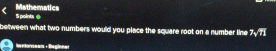 between what two numbers would you place the