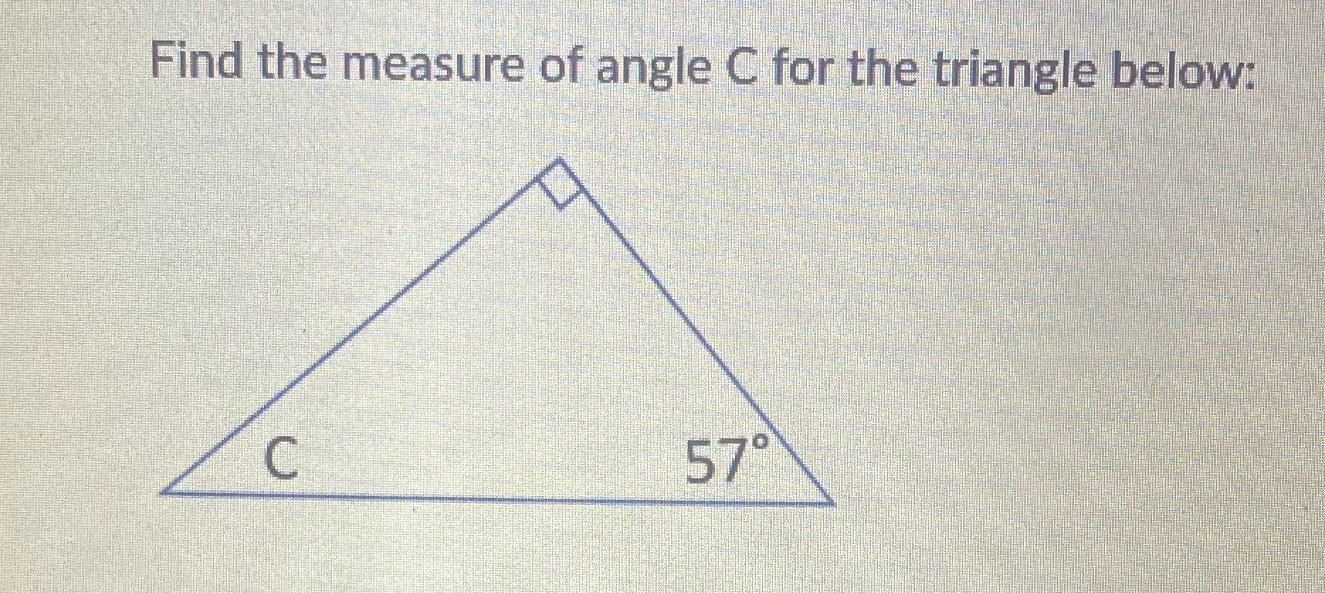Find the measure of angle C for the triangle
