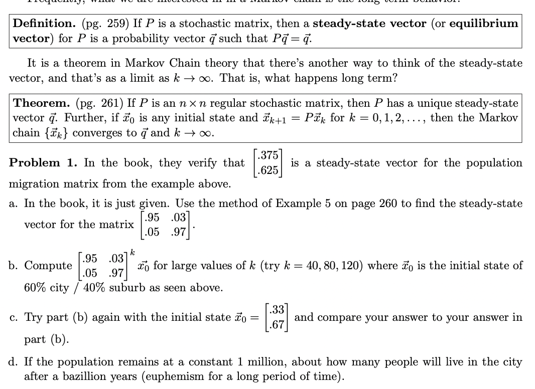 Answer question 1 please steady-state