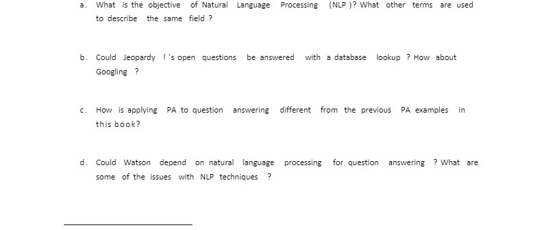 a. What is the objective of Natural Language