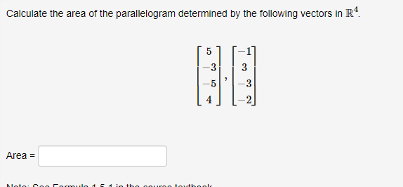 Calculate the area of the parallelogram