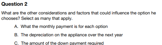 Question 1 Jaime needs to buy a new refrigerator