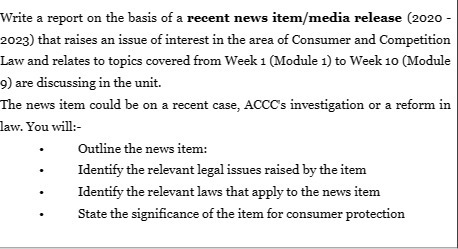 Write a report on the basis of a recent news