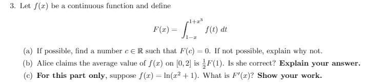 3. Let f(r) be a continuous function and define