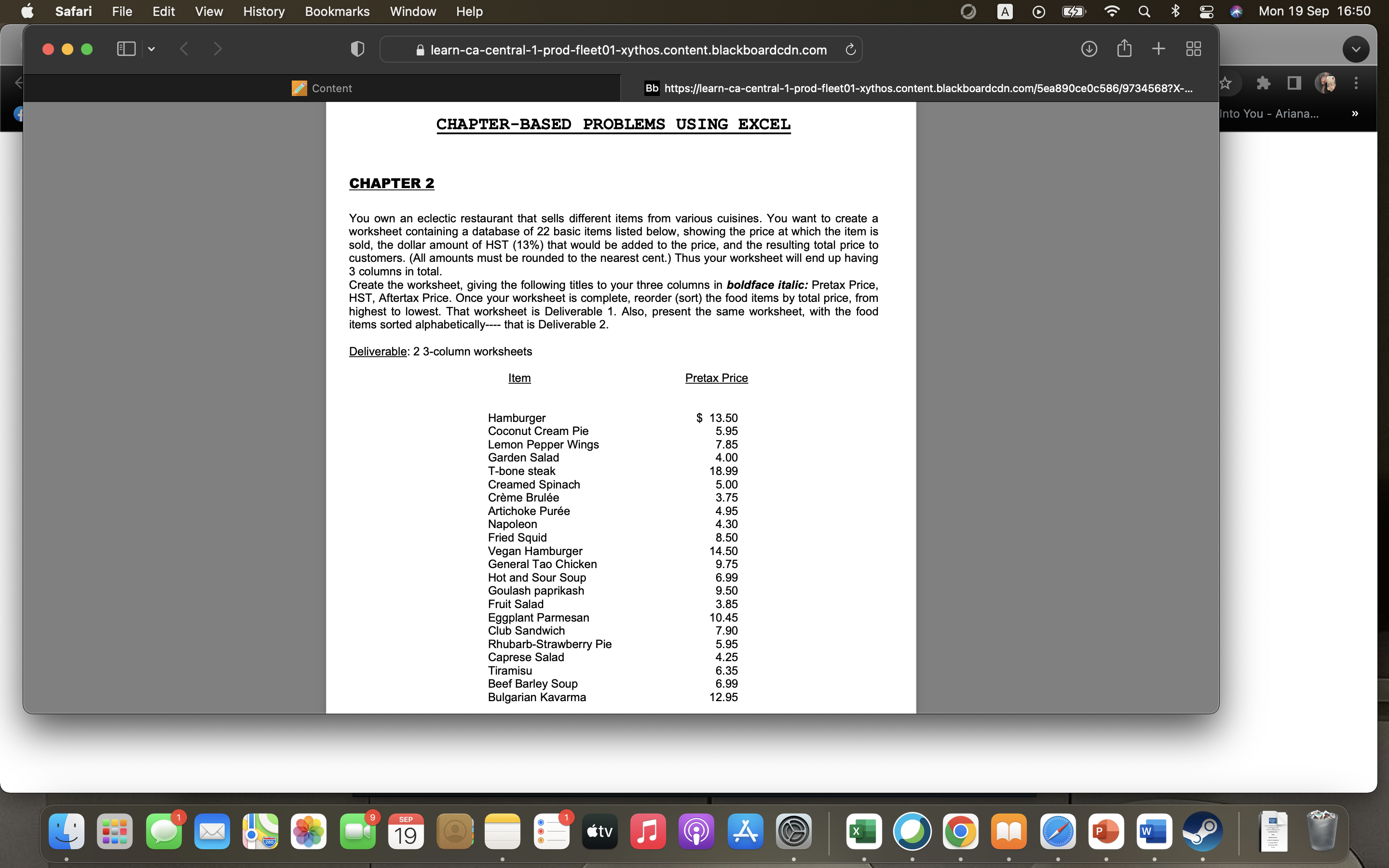 Excel assignment. Page 154 of your workbook. You