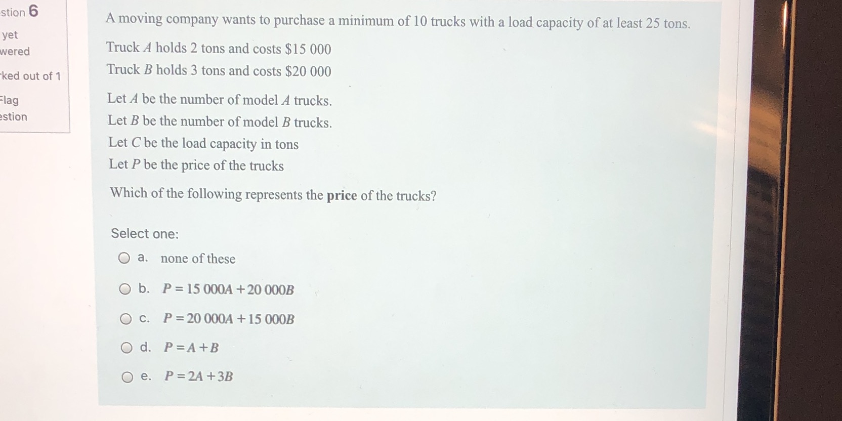 I need help with this question, it's a timed