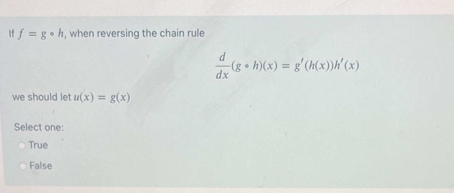 If f = g . h, when reversing the chain rule d (g