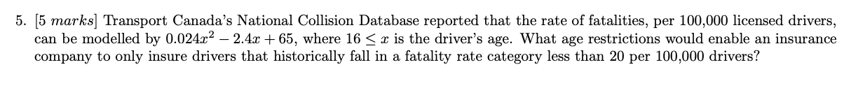 5. [5 marks] Transport Canada's National