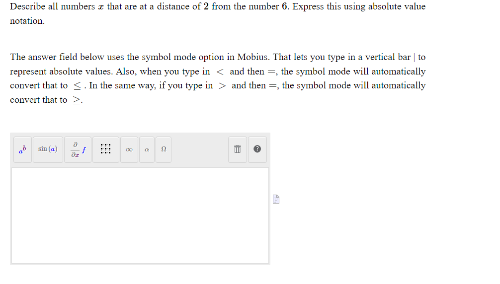 Describe all numbers 3 that are at a distance of