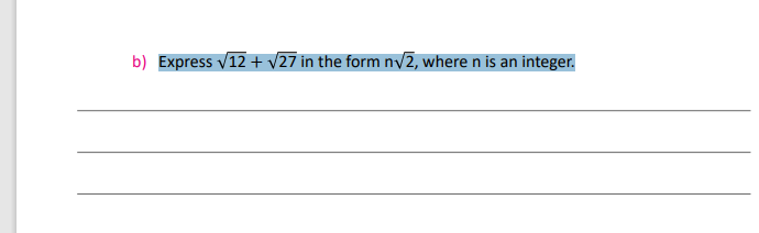 Help please, this question is hard b) Express v12