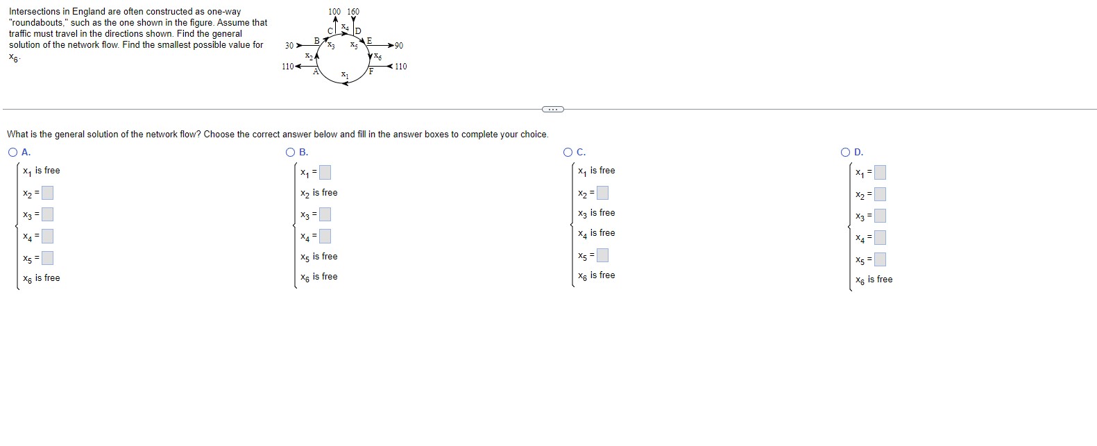 a. Find the general flow pattern of the network