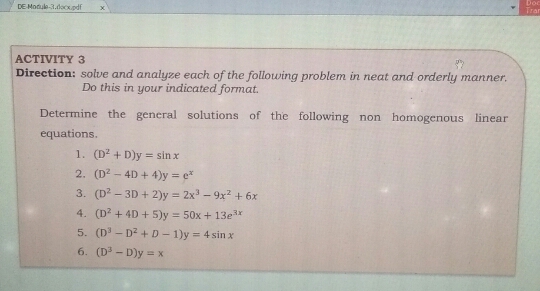 Please answer this, Thank you ACTIVITY 3