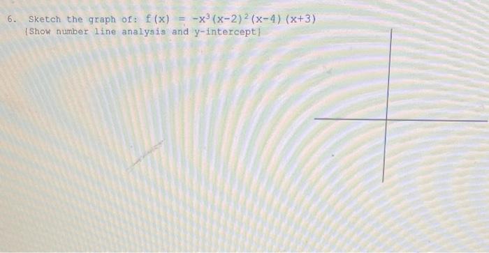 6. Sketch the graph of: f (x) = -x3(x-2)2 (x-4)