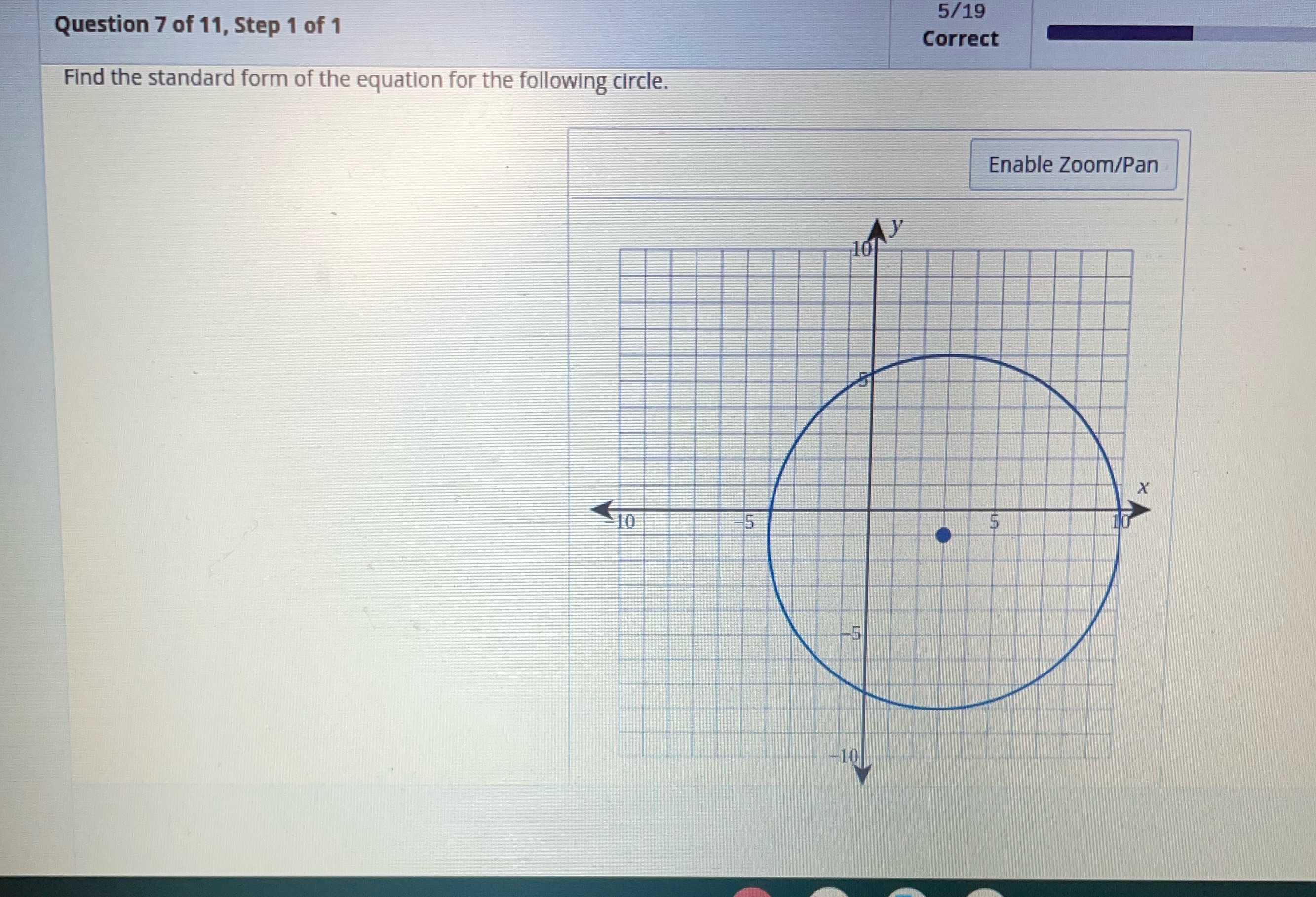 5/19 Question 7 of 11, Step 1 of 1 Correct Find