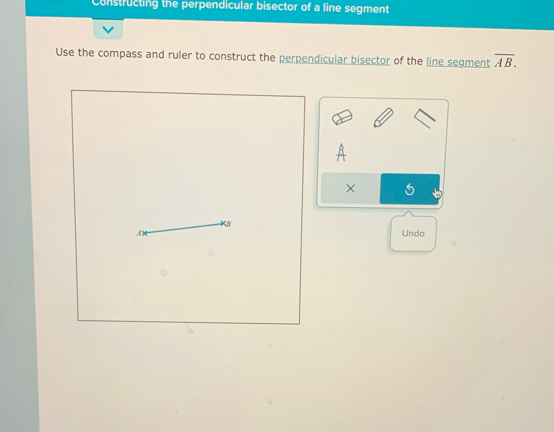 Constructing the perpendicular bisector of a line