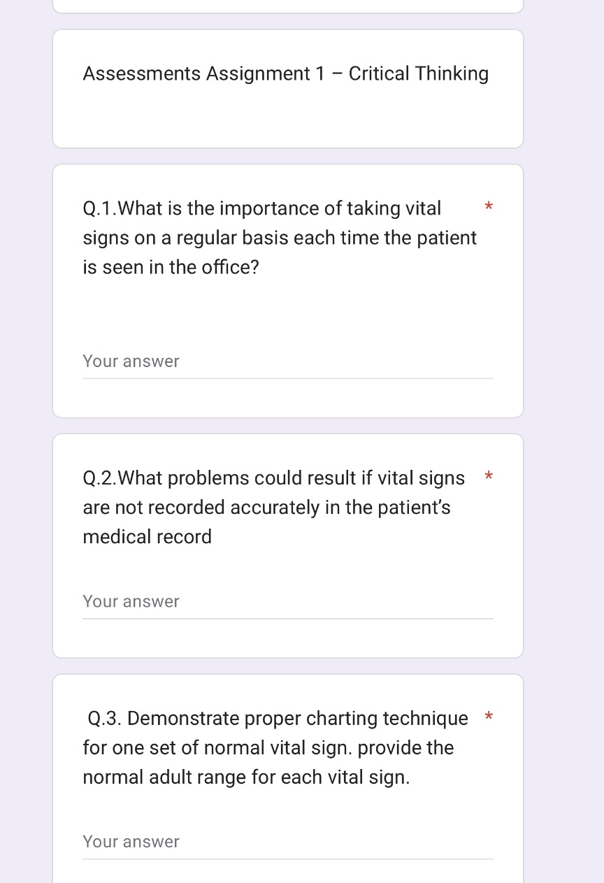 Assessments Assignment 1 - Critical Thinking Q.1.