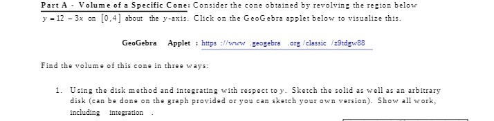 Part A - Volume of a Specific Cone: Consider the
