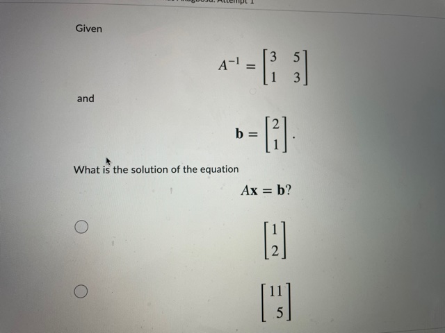 Question 4 (5 points) Consider the following