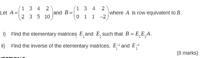 1 3 4 2 1 3 4 2 Let A = and B = where A is row