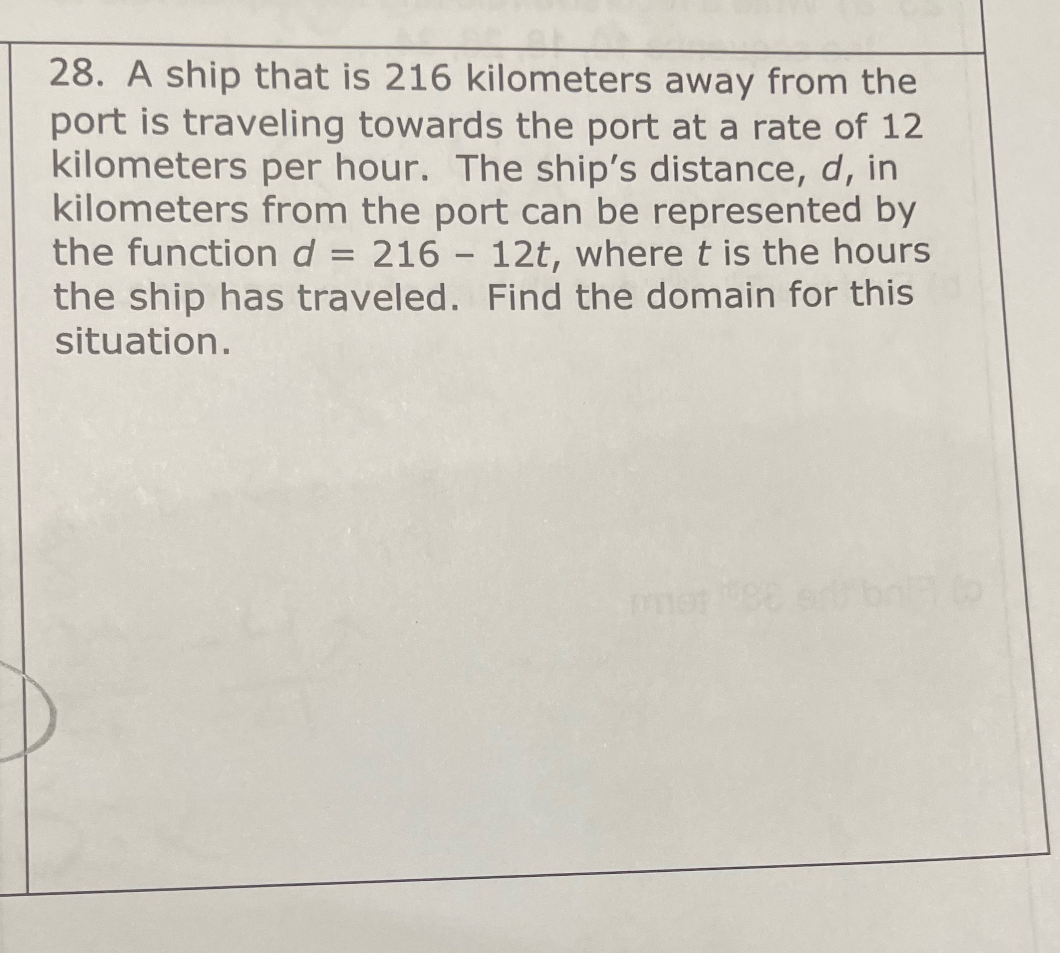 how do i solve this question? 28. A ship that is