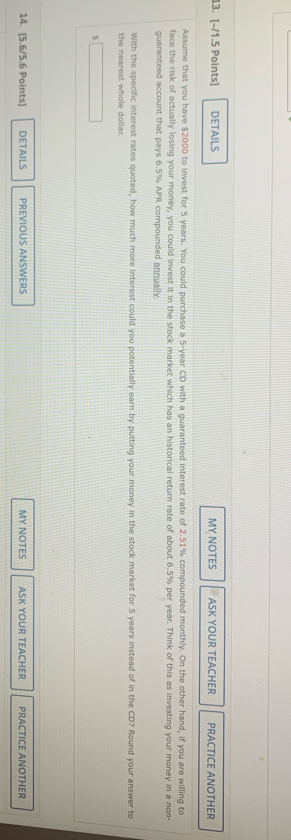 13. [-/1.5 Points] DETAILS MY NOTES ASK YOUR