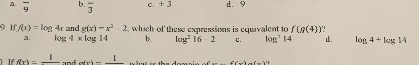 can you help me solve this question please a. 9