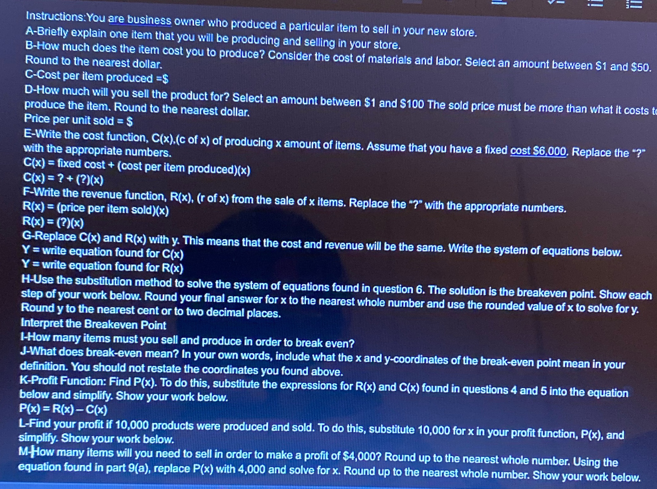 Instruotionsfou are business owner who produced a