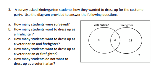 3. A survey asked kindergarten students how they