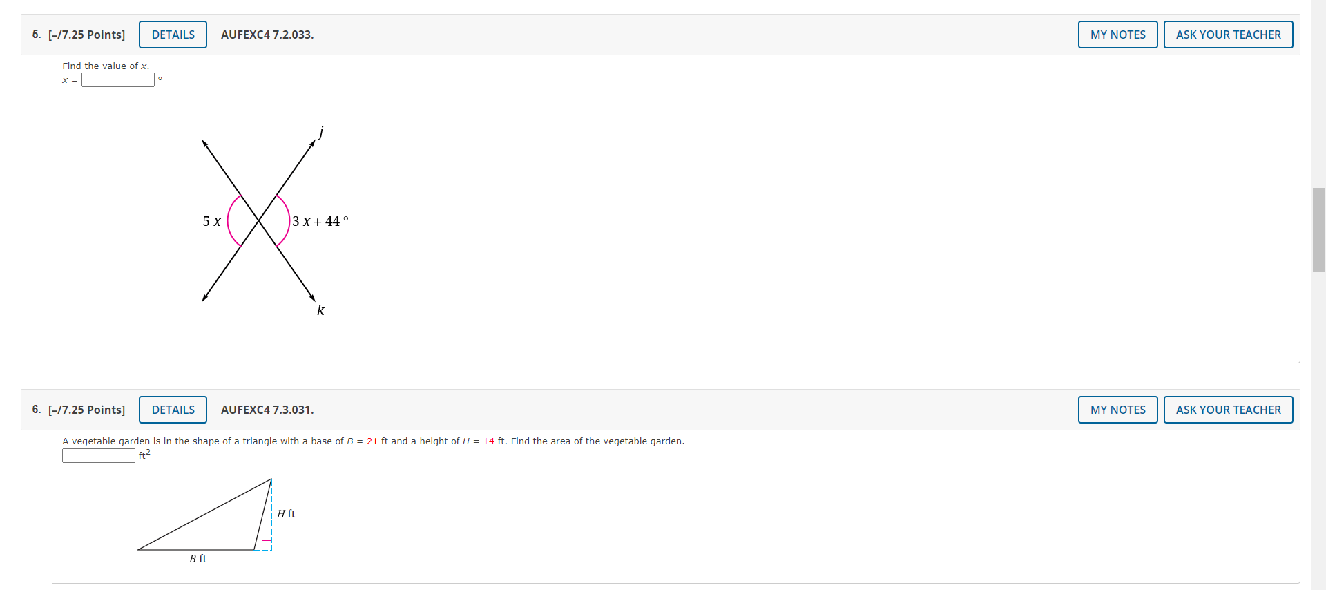 5. [-/7.25 Points] DETAILS AUFEXC4 7.2.033. MY