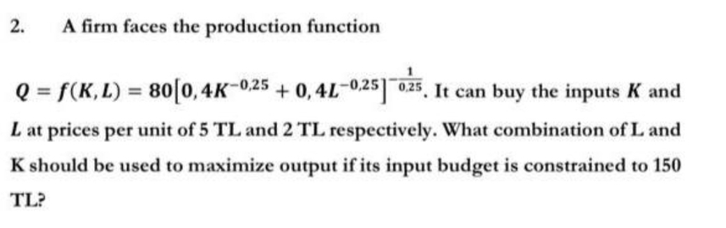 MATHEMATICAL EXONOMIC : a firm faces the
