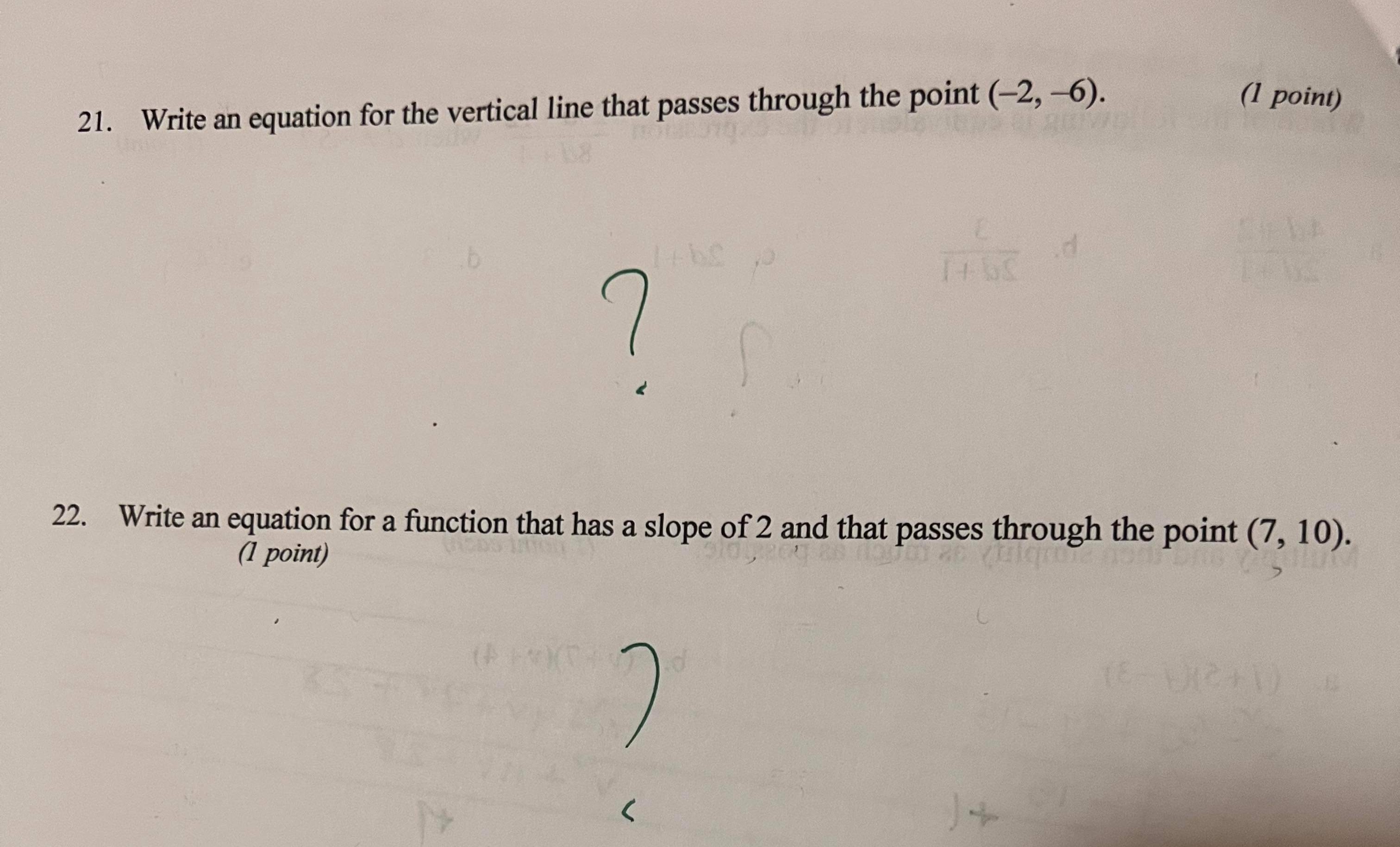 what will be the equation? 21. Write an equation