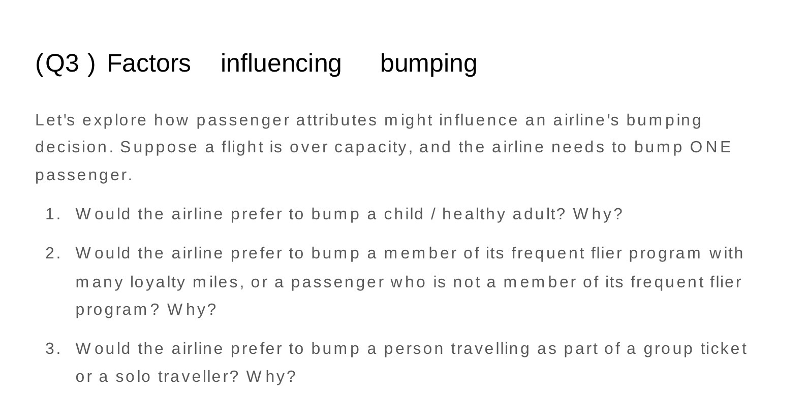 (Q3) Factors influencing bumping Let's explore