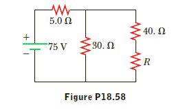 The resistor R in figure P18.58 dissipates 20 W