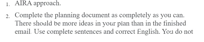1_ AIRA approach. 2_ Complete the planning
